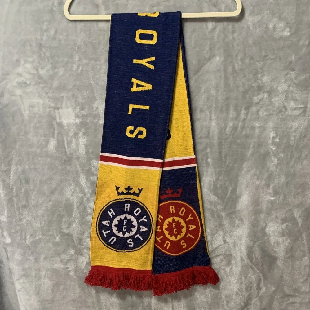 Utah Royals FC Soccer Scarf Ruffneck NWSL Fan Apparel Navy Blue Yellow Red NEW